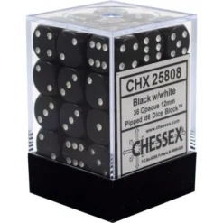 Gaming Accessories Chessex : 12mm D6 Set Black/White