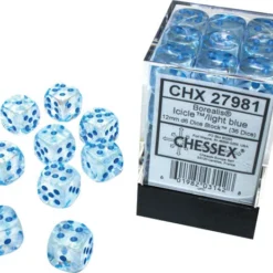 CHESSEX MFG. CO. LLC Chessex : 12mm D6 Icicle/light Blue Luminary Dice Block (36 Dice)