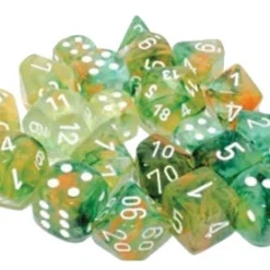 CHESSEX MFG. CO. LLC Nebula: 12mm D6 Spring/white Luminary Dice Block (36 Dice)