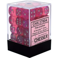 Gaming Accessories Chessex : 12mm D6 Set Pink/Silver