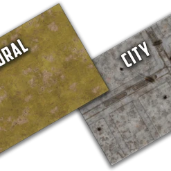 Gale Force Nine Battlefield In A Box: Brown/City Double Sided Gaming Mat (48" X 72") Game Mats
