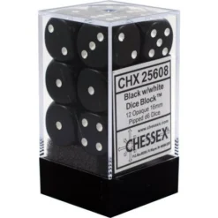 Gaming Accessories Chessex : 16mm D6 Set Black/White