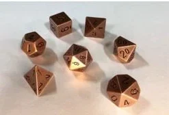 Gaming Accessories Chessex: Solid Metal Copper Polyhedral 7-Dice Set