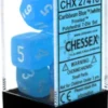 Chessex : Polyhedral 7-die Set Caribbean Blue/White Gaming Accessories 1 Chessex : Polyhedral 7-die Set Caribbean Blue/White Gaming Accessories