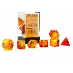 Chessex : Polyhedral 7-die Set Gemini Translucent Red-Yellow/Gold