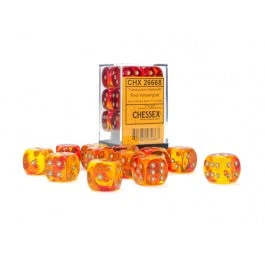Gaming Accessories Chessex : 16mm D6 Gemini Translucent Red-Yellow/Gold 3 Gaming Accessories Chessex : 16mm D6 Gemini Translucent Red-Yellow/Gold