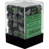 Chessex : 12mm D6 Set Black-Grey/Green Gaming Accessories