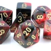 Chessex : Polyhedral 7-die Set Black-Red/Gold Gaming Accessories