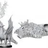 Wizkids Dungeons & Dragons Nolzur`s Marvelous Unpainted Miniatures: W11 Gold Dragon Wyrmling & Small Treasure Pile