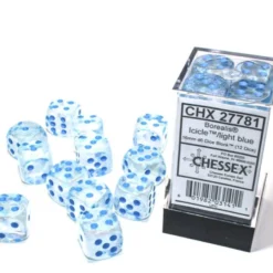 Chessex : 16mm D6 (12 Dice)-die Set Icicle / Light Blue
