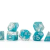 Gate Keeper Games Halfsies Glitter : Aqua - 7 Dice Set