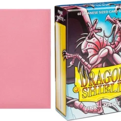 Arcane Tinmen Gaming Accessories Dragon Shields : Pink - Matte (60 Count Japanese Size)
