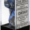 Chessex : Polyhedral 7-die Set Blue-Steel/White