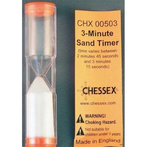 Gaming Accessories Chessex : 3 Minute Game Sand Timer 3 Gaming Accessories Chessex : 3 Minute Game Sand Timer