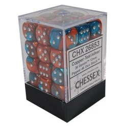 Chessex : 12mm D6 Set Copper-Teal/Silver Gaming Accessories