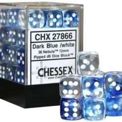 Gaming Accessories Chessex : 12mm D6 Set Nebula Dark Blue/White