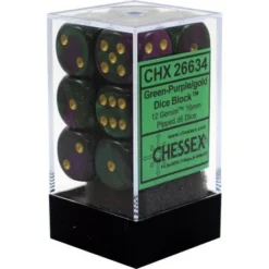 Chessex : 16mm D6 Set Green-Purple/Gold
