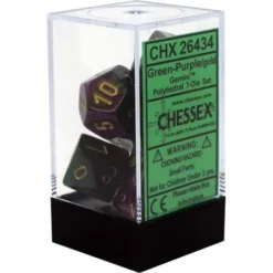 Chessex : Polyhedral 7-die Set Green-Purple/Gold Gaming Accessories