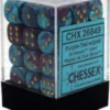 Chessex : 12mm D6 Set Purple-Teal/Gold Gaming Accessories 2 Chessex : 12mm D6 Set Purple-Teal/Gold Gaming Accessories