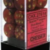 Chessex : 16mm D6 Set Scarlet/Gold Gaming Accessories 1 Chessex : 16mm D6 Set Scarlet/Gold Gaming Accessories