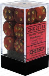 Chessex : 16mm D6 Set Scarlet/Gold Gaming Accessories 3 Chessex : 16mm D6 Set Scarlet/Gold Gaming Accessories
