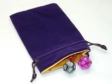 Crystal Caste Satin Lined Velvet Dice Bag