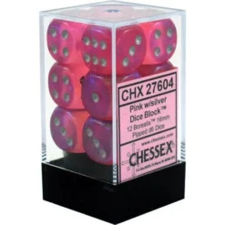 Gaming Accessories Chessex : 16mm D6 Set Pink/Silver