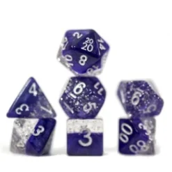 Gate Keeper Games Halfsies Glitter : Purple - 7 Dice Set
