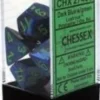 Chessex : Polyhedral 7-die Set Dark Blue W/Green