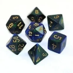 Chessex : Polyhedral 7-die Set Blue-Green/Gold