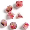 Dungeons & Dragons Sirius Dice Set - Marble Pink, Black, & Red