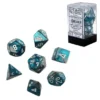 Chessex : Polyhedral 7-die Set Steel-Teal/White Gaming Accessories